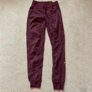 lululemon maroon dance studio joggers size small